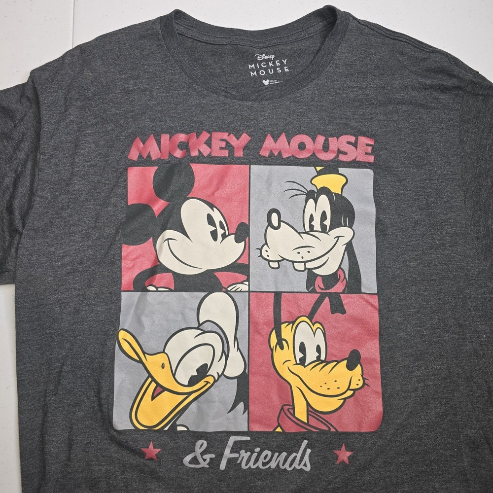 DISNEY Mickey Mouse And Friends Men's XL Heather Gray T-shirt -1229‎